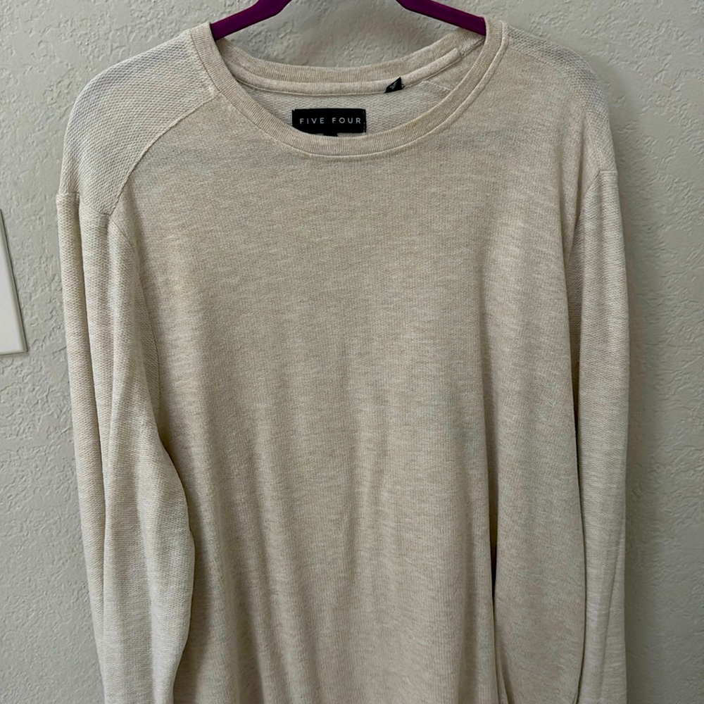 FIVE FOUR, Beige 2XL, Long Sleeve Shirt